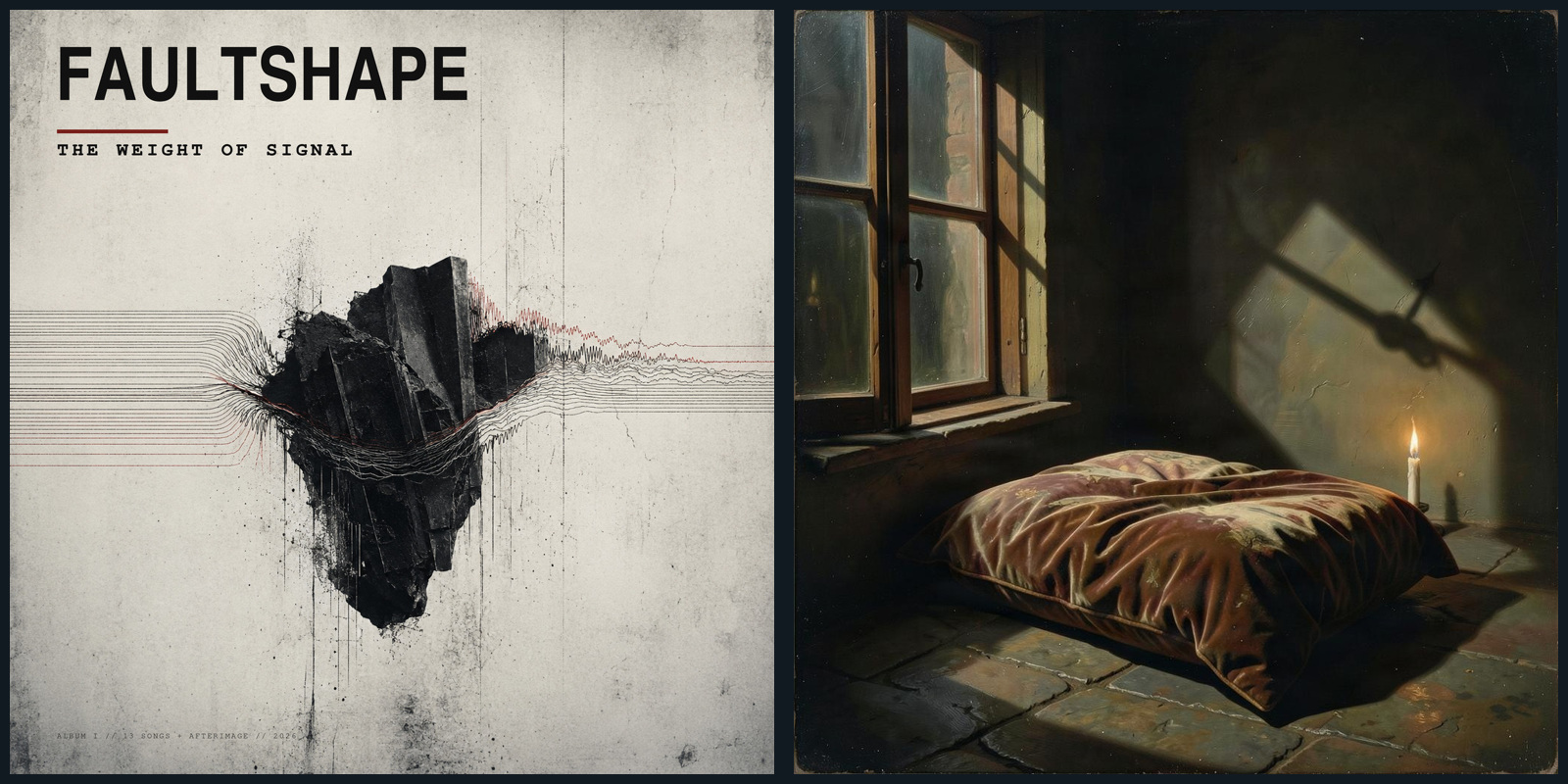 Die beiden bestehenden Album-Artworks von FAULTSHAPE